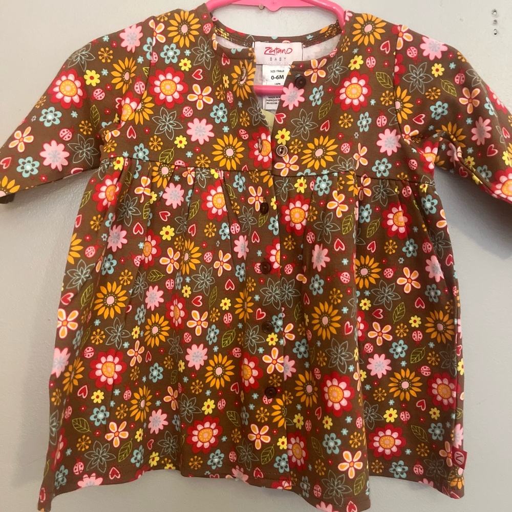 Zutano Ladybug Flower Dress NWT‎ Size 0-6 months